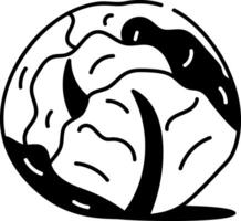A doodle style icon depicting fresh cabbage vector