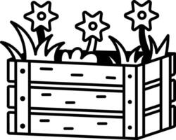 An icon of vine growing bed in doodle style vector