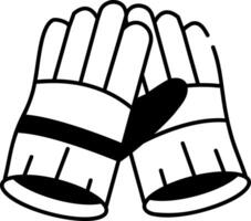 An icon of gloves drawn in doodle style vector
