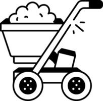 A hand drawn icon of fertilizer spreader vector