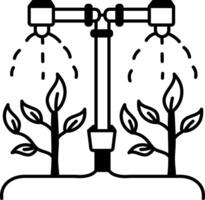 Icon of irrigation system in sketchy style vector