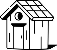 Hand drawn style icon of farm wooden shed vector
