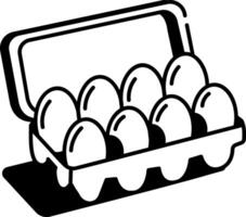 An icon of egg tray in sketchy style vector
