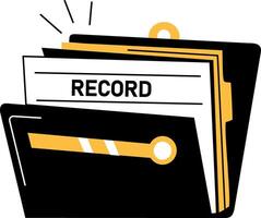 A hand drawn illustration of a record folder vector