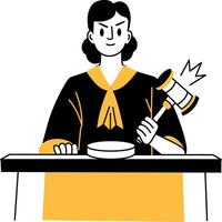 A hand drawn illustration of a female judge vector