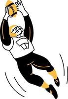 A sketchy illustration showing rugby player with ball vector
