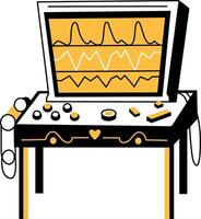 A hand drawn illustration of a lie detector machine vector