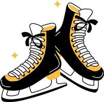 A sketchy illustration showing ice skates vector