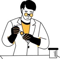 A hand drawn illustration of forensic Scientist vector
