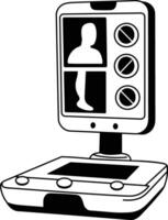 Sketchy style illustration of impression scanner vector
