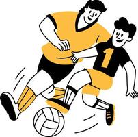 A doodle style illustration showing ball game vector