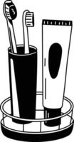 Toothpaste holder illustration in sketchy style vector
