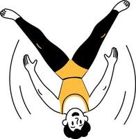 A sketchy illustration showing acrobatics act vector