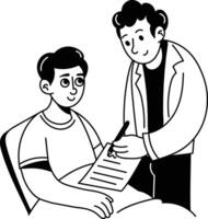 Signing form illustration in sketchy style vector