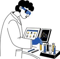A hand drawn illustration depicting lab testing vector