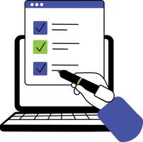 A hand drawn style illustration of usage policy vector