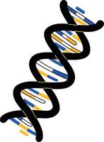 A doodle style illustration showing dna double helix structure vector