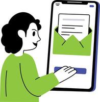 A hand drawn style illustration of newsletter vector