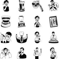 1.Pack of Sketchy Style Dentist Illustrations vector
