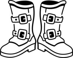 A hand drawn style icon depicting long boots vector