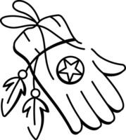 A doodle style icon showing a pirate glove vector