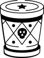 A sketchy style icon representing a voodoo drum design vector
