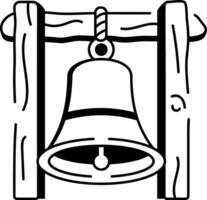 An icon illustrating a bell designed in drawing style vector