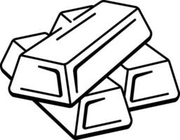 A doodle style icon representing a gold bar stack vector