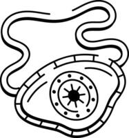 A sketchy style icon showing a pirate eye patch vector
