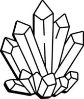 A doodle style icon showing a glowing crystal cluster vector