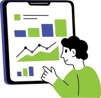 A sketchy style illustration of data analytics vector