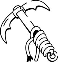 A drawing style icon depicting a grappling hook design vector