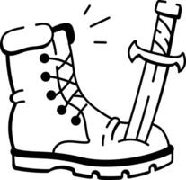 A hand drawn style icon showing a pirate boot vector