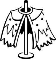 A sketchy style icon of a pirate cape fluttering vector