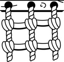 An icon showing a rope ladder in sketchy style vector