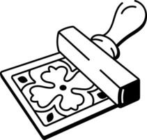 A doodle style icon of block printing vector