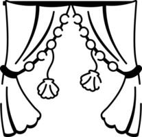 A hand drawn style icon of curtains vector