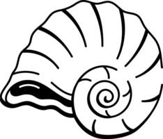 A sketchy style icon of spiral shell vector