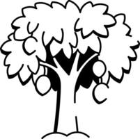 A hand drawn style icon of breadfruit tree vector