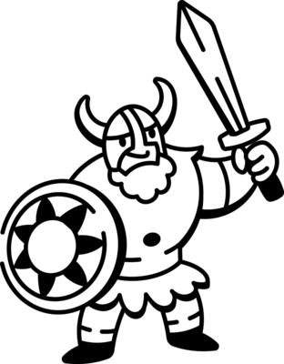A doodle style icon of warrior spirit