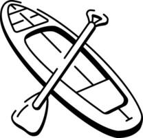 A sketchy style icon of paddleboard vector