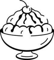 A sketchy style icon of shaved ice vector