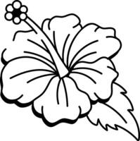 A hand drawn style icon of hibiscus flower vector