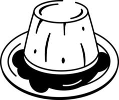 A drawing style icon of pudding vector