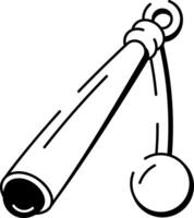 A hand drawn style icon of flail vector