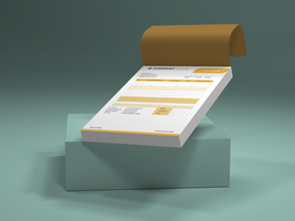 Floating Invoice Pad Mockup with Shadow Effect psd