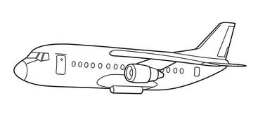 Simple Cargo Plane Coloring Page Outline with Large Fuselage Straightforward Design vector
