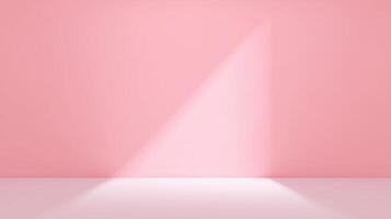 Soft pink background with light beam creating a serene atmosphere for creative projects and presentations, minimalistic design concept photo