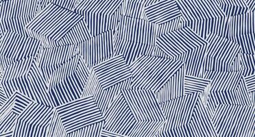Hand drawn brush lines abstract geometric cubes pattern in white and blue, Japanese and ethic wood carving, engraving texture background, simple graphic for textile, carpet, wrapping paper vector