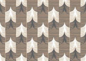 Hand drawn brush lines abstract Japanese houses or temples seamless pattern, Japanese folk, ethnic wood carving, block print texture background, simple cityscape graphic for textile, decoration vector